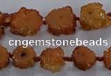 CNG2936 15.5 inches 8*10mm - 15*18mm freeform plated druzy agate beads