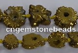 CNG2937 15.5 inches 8*10mm - 15*18mm freeform plated druzy agate beads