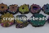 CNG2938 15.5 inches 8*10mm - 15*18mm freeform plated druzy agate beads