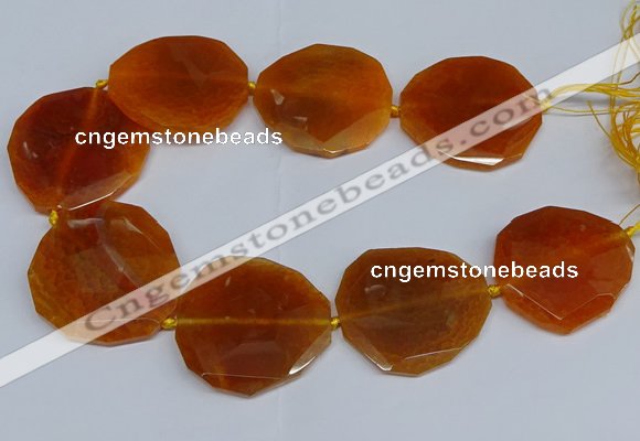 CNG2958 15.5 inches 42*45mm - 45*50mm faceted freeform agate beads