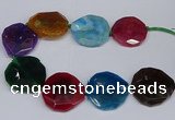 CNG2963 15.5 inches 42*45mm - 45*50mm faceted freeform agate beads