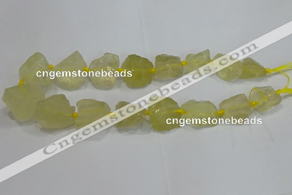 CNG3005 15.5 inches 15*20mm - 22*30mm nuggets lemon quartz beads