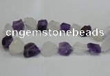 CNG3006 15*20mm - 22*30mm nuggets amethyst & white crystal beads