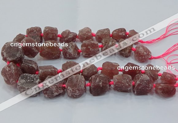 CNG3023 15.5 inches 15*20mm - 22*30mm nuggets strawberry quartz beads