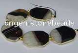 CNG3033 7.5 inches 30*40mm - 35*45mm faceted freeform druzy agate beads