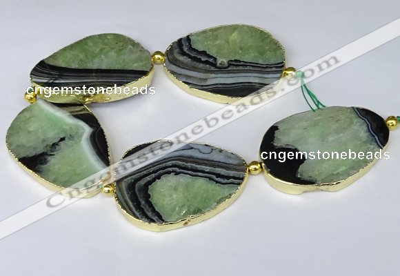 CNG3040 7.5 inches 35*45mm - 40*55mm freeform druzy agate beads