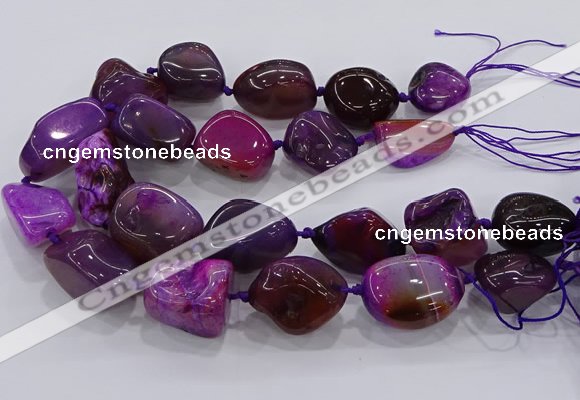 CNG3047 25*30mm - 30*40mm nuggets agate gemstone beads