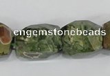 CNG305 15.5 inches 15*20mm faceted nuggets peacock gemstone beads