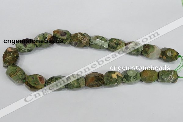 CNG305 15.5 inches 15*20mm faceted nuggets peacock gemstone beads