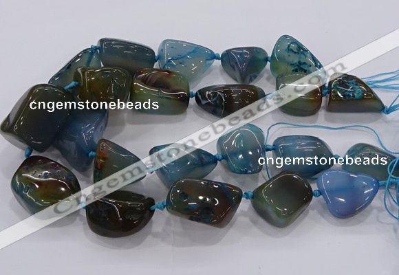 CNG3050 25*30mm - 30*40mm nuggets agate gemstone beads