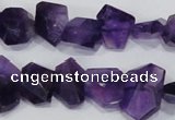 CNG307 15.5 inches 10*15mm faceted nuggets amethyst gemstone beads