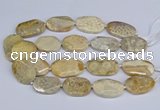 CNG3072 15.5 inches 25*35mm - 30*40mm freeform chrysanthemum agate beads