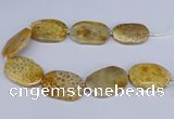 CNG3074 15.5 inches 30*45mm - 35*50mm freeform chrysanthemum agate beads