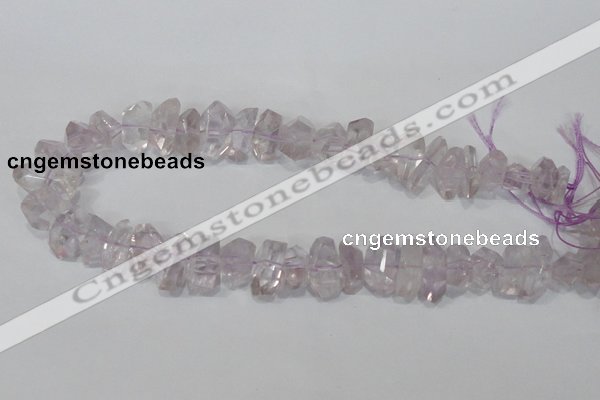 CNG308 15.5 inches 10*18mm faceted nuggets amethyst gemstone beads