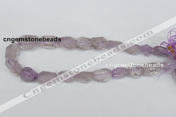 CNG309 15.5 inches 15*22mm faceted nuggets amethyst gemstone beads