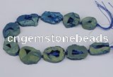 CNG3092 15.5 inches 25*30mm - 35*50mm freeform plated druzy agate beads