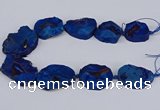 CNG3093 15.5 inches 25*30mm - 35*50mm freeform plated druzy agate beads