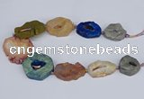 CNG3096 15.5 inches 25*30mm - 35*50mm freeform plated druzy agate beads