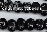 CNG31 15.5 inches 11*15mm nuggets snowflake obsidian gemstone beads