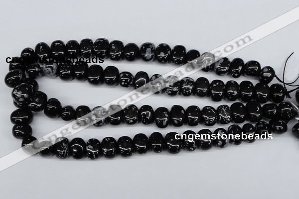 CNG31 15.5 inches 11*15mm nuggets snowflake obsidian gemstone beads