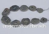 CNG3100 15.5 inches 25*30mm - 35*50mm freeform plated druzy agate beads