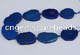 CNG3103 15.5 inches 25*30mm - 35*50mm freeform plated druzy agate beads