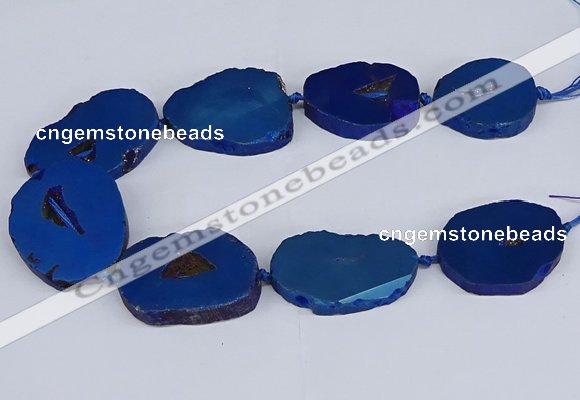 CNG3103 15.5 inches 25*30mm - 35*50mm freeform plated druzy agate beads