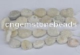 CNG3140 15.5 inches 22*30mm - 28*40mm freeform plated druzy agate beads