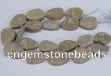 CNG3141 15.5 inches 22*30mm - 28*40mm freeform plated druzy agate beads