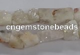 CNG3150 15.5 inche 8*15mm - 11*20mm freeform plated druzy agate beads