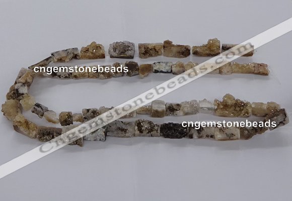 CNG3151 15.5 inche 8*15mm - 11*20mm freeform plated druzy agate beads