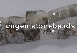 CNG3152 15.5 inche 8*15mm - 11*20mm freeform plated druzy agate beads