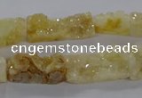 CNG3154 15.5 inche 8*15mm - 11*20mm freeform plated druzy agate beads