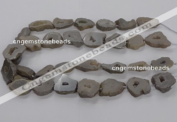 CNG3160 15.5 inches 13*18mm - 18*25mm freeform plated druzy agate beads
