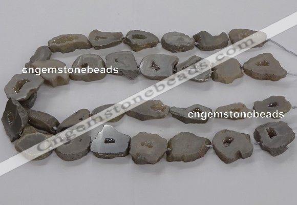 CNG3160 15.5 inches 13*18mm - 18*25mm freeform plated druzy agate beads