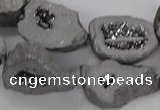 CNG3161 15.5 inches 13*18mm - 18*25mm freeform plated druzy agate beads