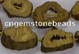 CNG3162 15.5 inches 13*18mm - 18*25mm freeform plated druzy agate beads