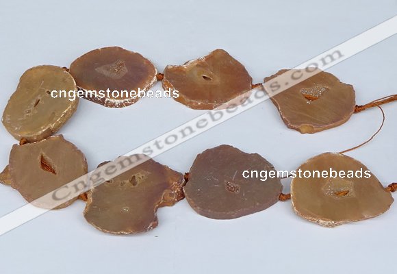 CNG3184 15.5 inches 40*45mm - 45*55mm freeform plated druzy agate beads