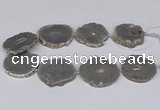 CNG3185 15.5 inches 40*45mm - 45*55mm freeform plated druzy agate beads