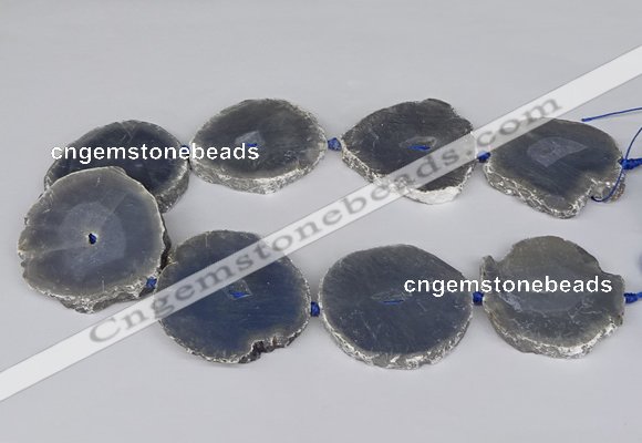 CNG3186 15.5 inches 40*45mm - 45*55mm freeform plated druzy agate beads