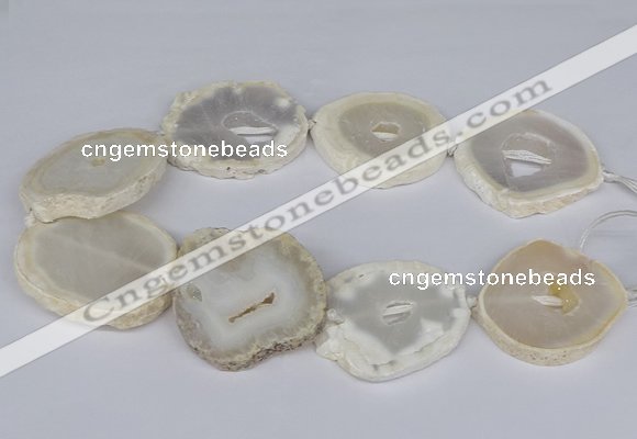 CNG3187 15.5 inches 40*45mm - 45*55mm freeform plated druzy agate beads