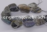 CNG3195 15.5 inches 30*40mm - 35*50mm freeform plated druzy agate beads