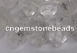 CNG3197 10*20mm - 15*30mm faceted nuggets white crystal beads