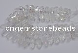 CNG3200 10*25mm - 12*45mm faceted nuggets white crystal beads