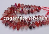 CNG3204 10*25mm - 12*45mm faceted nuggets pink quartz beads