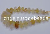 CNG3205 10*25mm - 12*45mm faceted nuggets yellow quartz beads