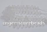 CNG3208 10*25mm - 12*45mm faceted nuggets matte white crystal beads