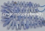 CNG3209 15.5 inches 10*25mm - 12*45mm faceted nuggets blue lace agate beads