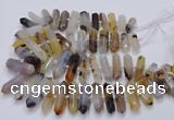 CNG3210 15.5 inches 10*25mm - 12*45mm faceted nuggets Montana agate beads