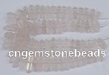 CNG3217 10*25mm - 12*50mm faceted nuggets rose quartz beads